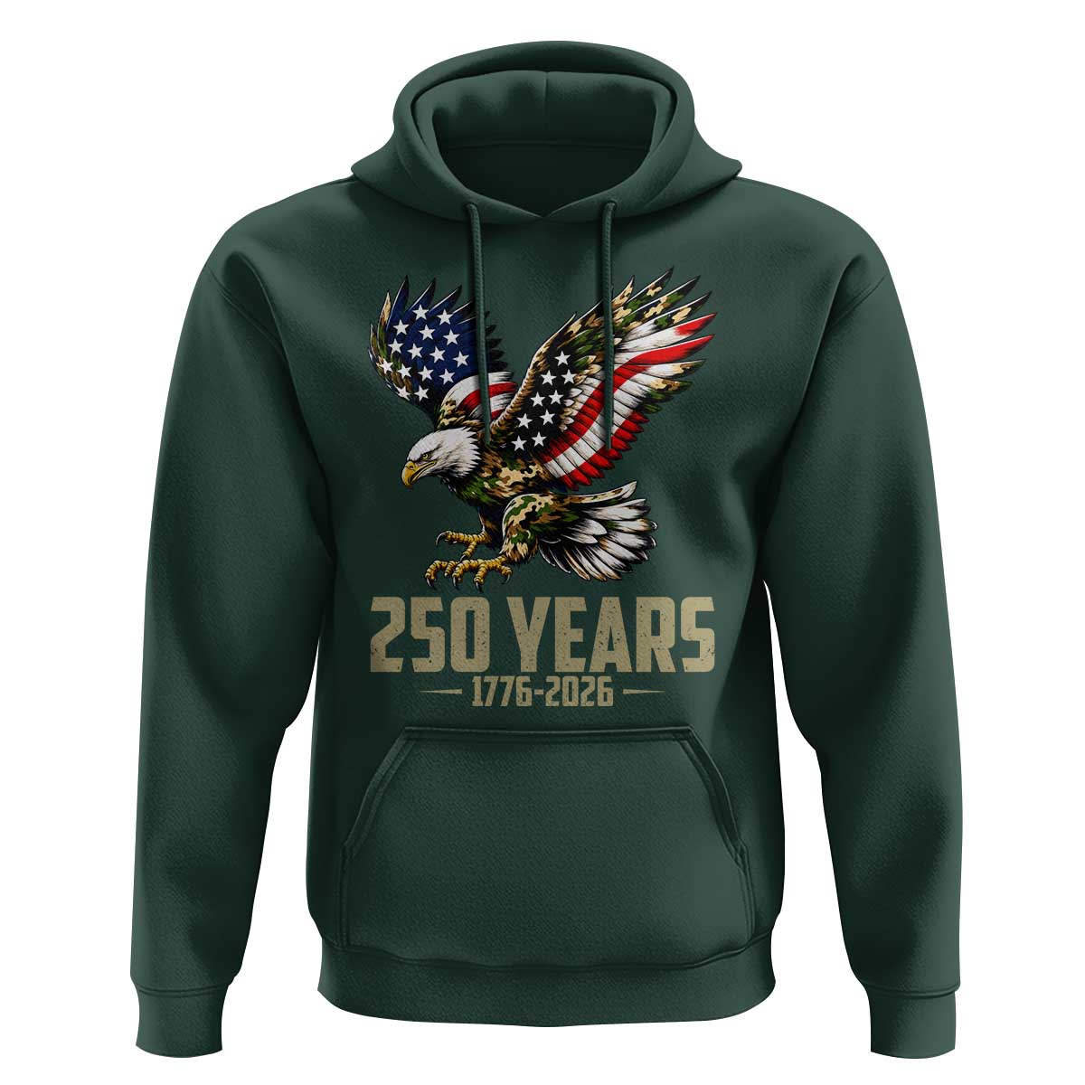 250 Years America Anniversary Hoodie Military Eagle American Flag Camo