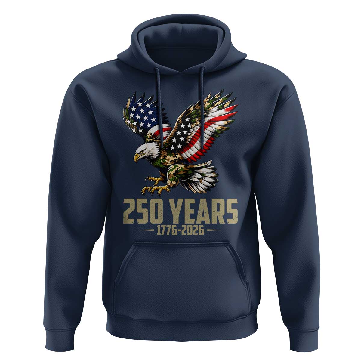 250 Years America Anniversary Hoodie Military Eagle American Flag Camo