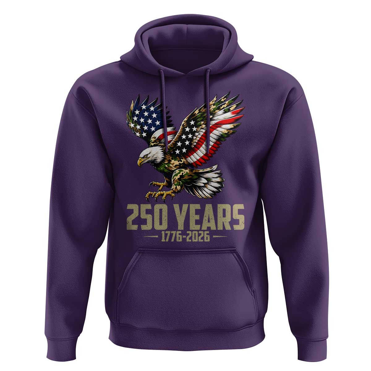 250 Years America Anniversary Hoodie Military Eagle American Flag Camo