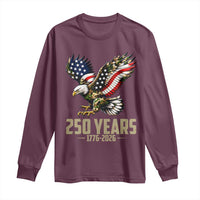 250 Years America Anniversary Long Sleeve Shirt Military Eagle American Flag Camo