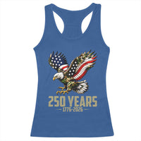 250 Years America Anniversary Racerback Tank Top Military Eagle American Flag Camo