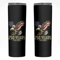 250 Years America Anniversary Skinny Tumbler Military Eagle American Flag Camo