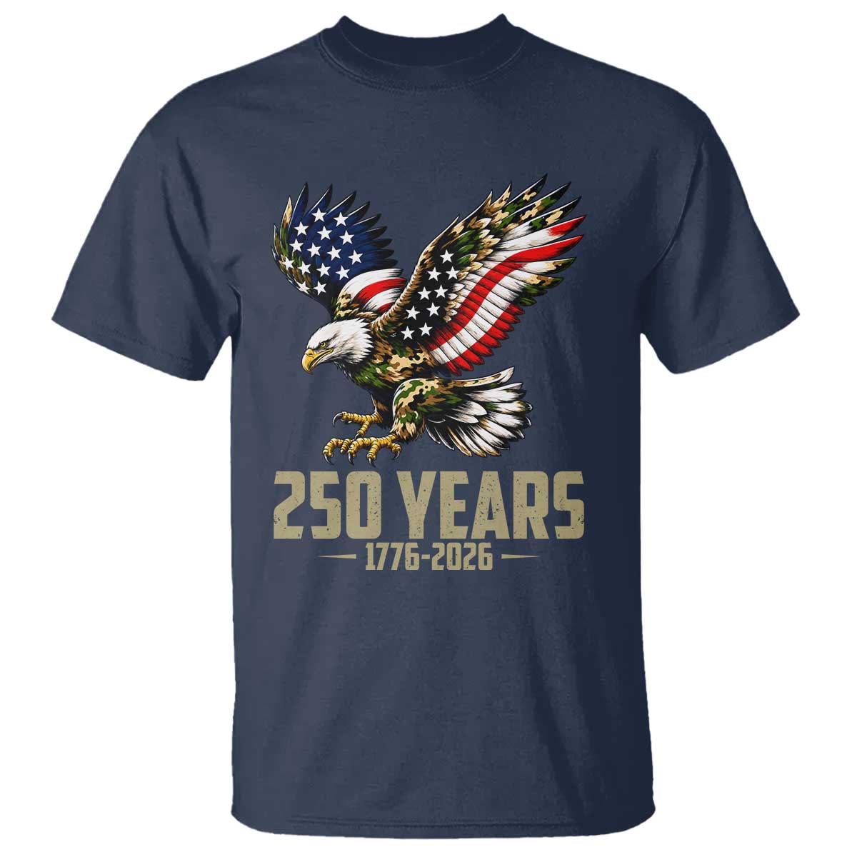 250 Years America Anniversary T Shirt Military Eagle American Flag Camo