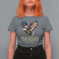 250 Years America Anniversary T Shirt For Women Military Eagle American Flag Camo