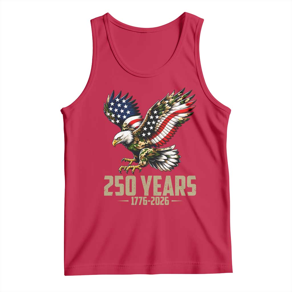 250 Years America Anniversary Tank Top Military Eagle American Flag Camo