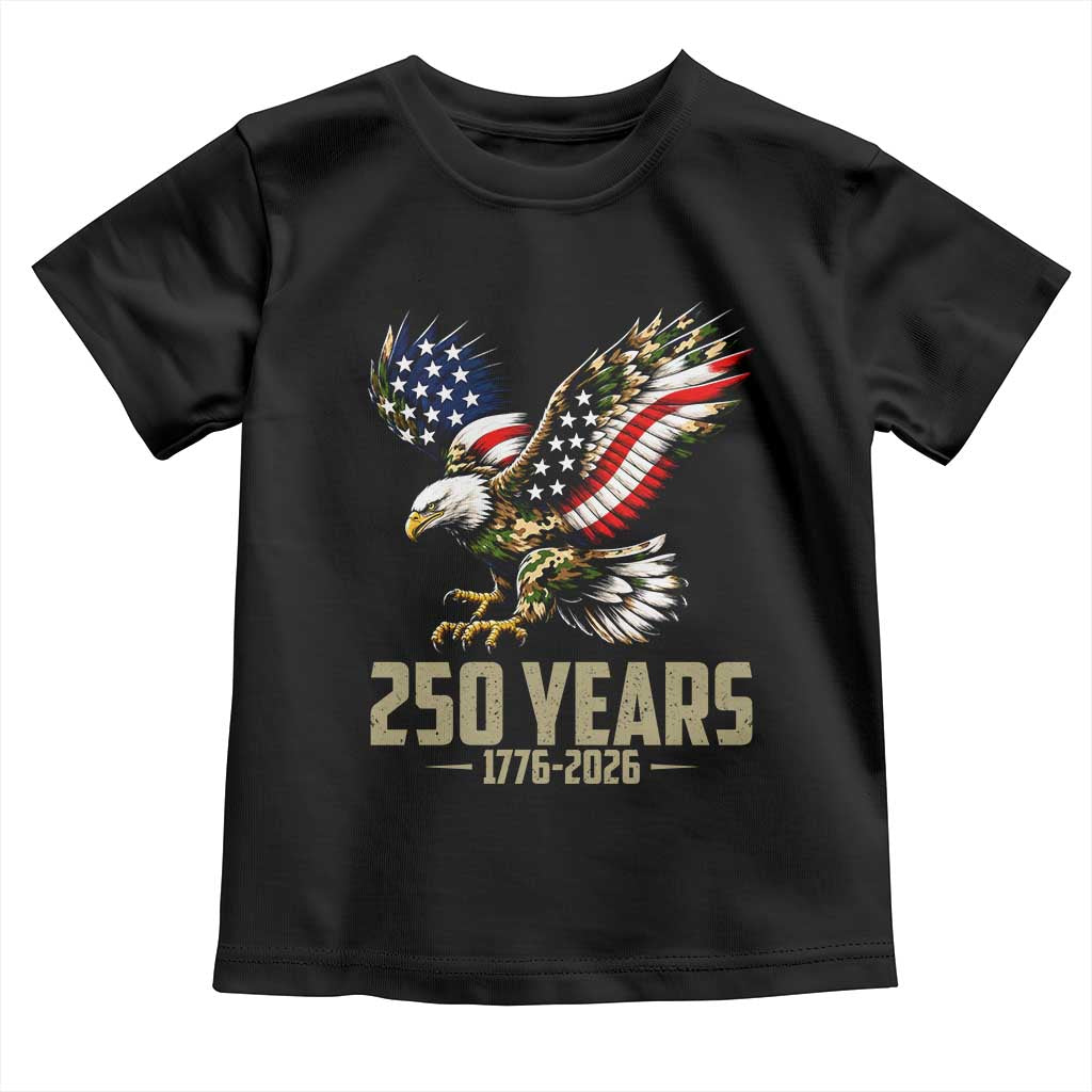 250 Years America Anniversary Toddler T Shirt Military Eagle American Flag Camo