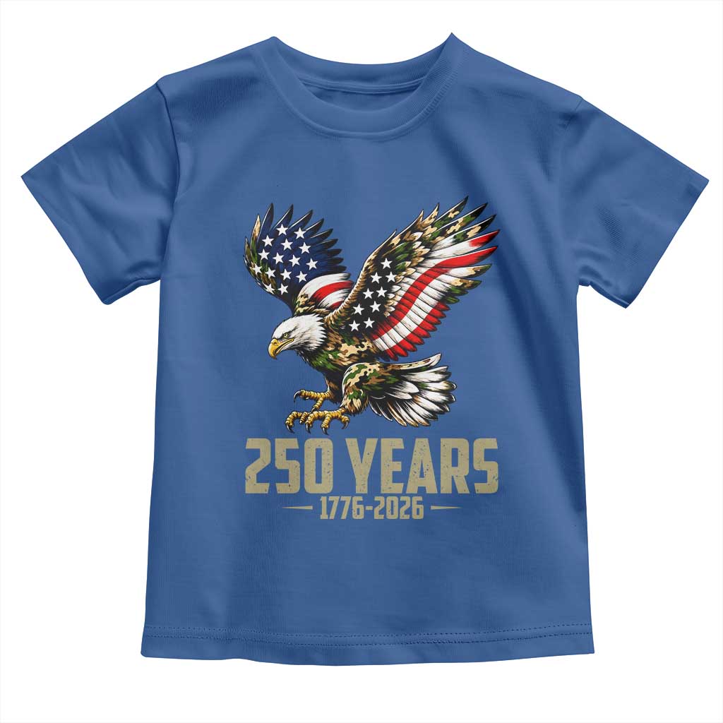 250 Years America Anniversary Toddler T Shirt Military Eagle American Flag Camo