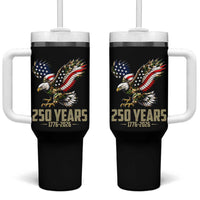 250 Years America Anniversary Tumbler With Handle Military Eagle American Flag Camo
