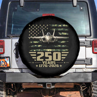 250 Years Anniversary Spare Tire Cover Patriotic Jet Fighter US Flag Camo