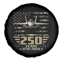 250 Years Anniversary Spare Tire Cover Patriotic Jet Fighter US Flag Camo