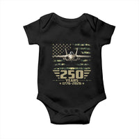 250 Years Anniversary Baby Onesie Patriotic Jet Fighter US Flag Camo