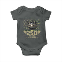 250 Years Anniversary Baby Onesie Patriotic Jet Fighter US Flag Camo