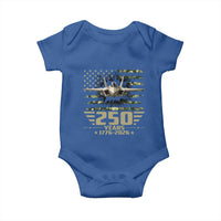 250 Years Anniversary Baby Onesie Patriotic Jet Fighter US Flag Camo