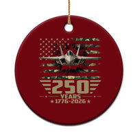250 Years Anniversary Ceramic Ornament Patriotic Jet Fighter US Flag Camo
