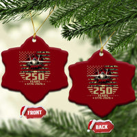 250 Years Anniversary Ceramic Ornament Patriotic Jet Fighter US Flag Camo