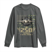 250 Years Anniversary Long Sleeve Shirt Patriotic Jet Fighter US Flag Camo
