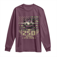 250 Years Anniversary Long Sleeve Shirt Patriotic Jet Fighter US Flag Camo