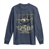 250 Years Anniversary Long Sleeve Shirt Patriotic Jet Fighter US Flag Camo