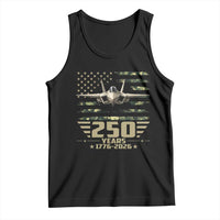 250 Years Anniversary Tank Top Patriotic Jet Fighter US Flag Camo