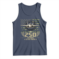 250 Years Anniversary Tank Top Patriotic Jet Fighter US Flag Camo