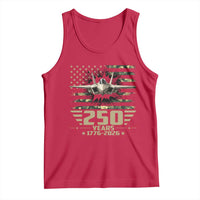 250 Years Anniversary Tank Top Patriotic Jet Fighter US Flag Camo