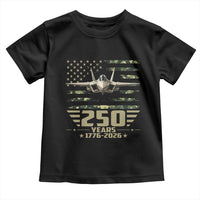 250 Years Anniversary Toddler T Shirt Patriotic Jet Fighter US Flag Camo