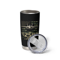 250 Years Anniversary Tumbler Cup Patriotic Jet Fighter US Flag Camo