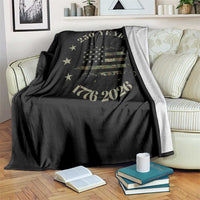250 Years Anniversary Throw Blanket Camo American Flag Independence Day