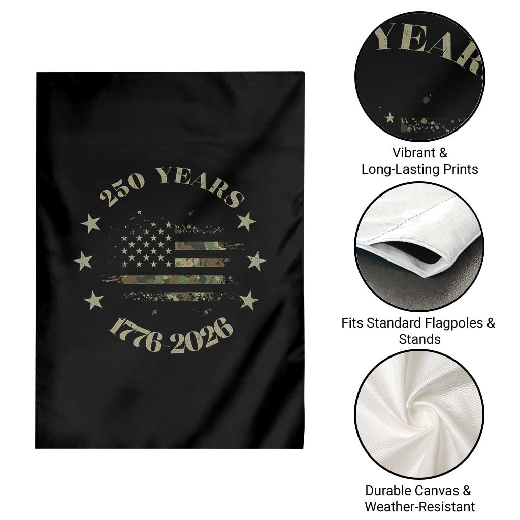 250 Years Anniversary Garden Flag Camo American Flag Independence Day