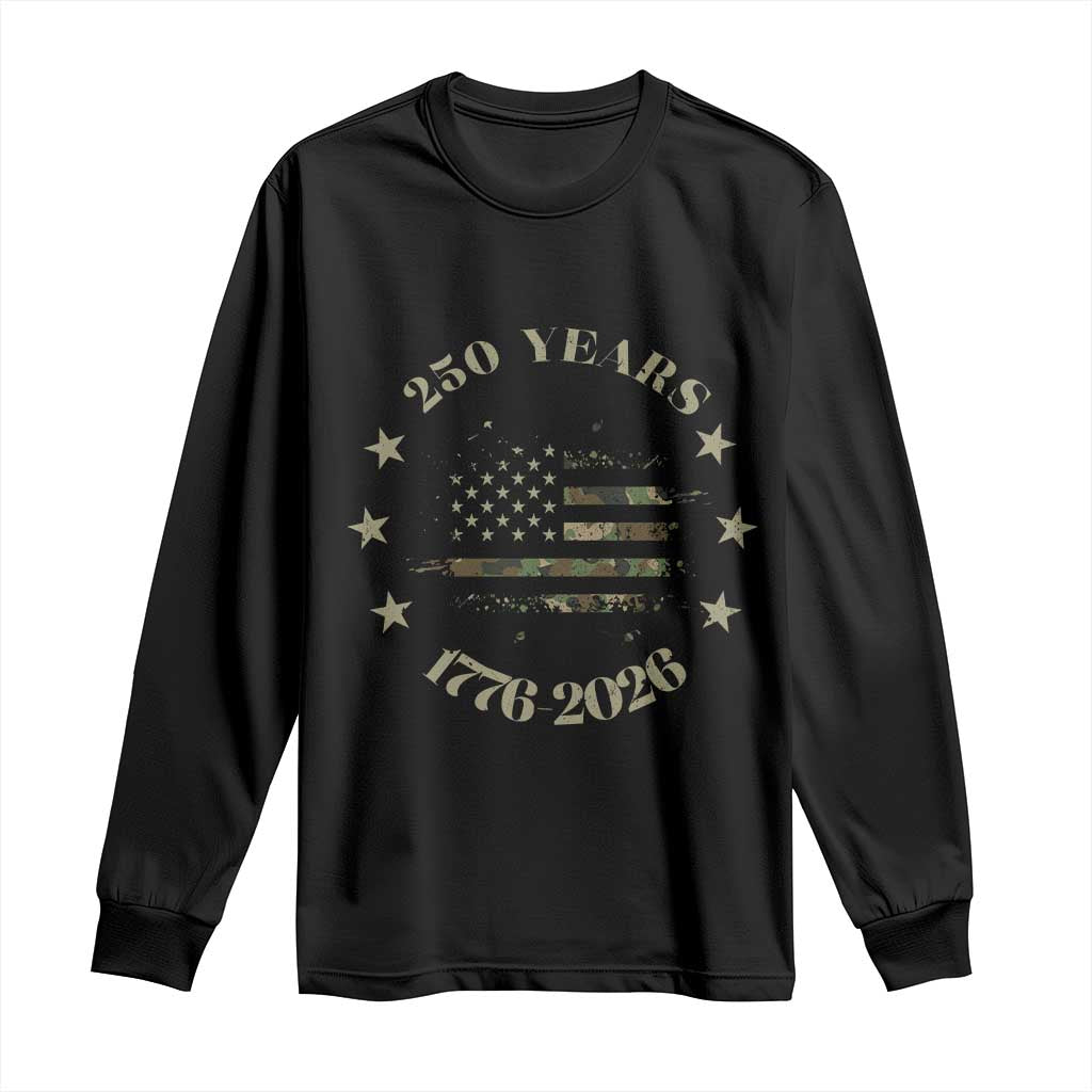 250 Years Anniversary Long Sleeve Shirt Camo American Flag Independence Day