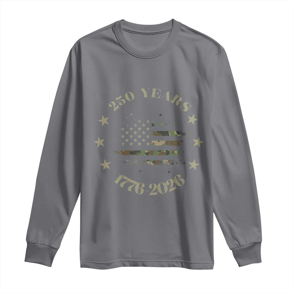 250 Years Anniversary Long Sleeve Shirt Camo American Flag Independence Day