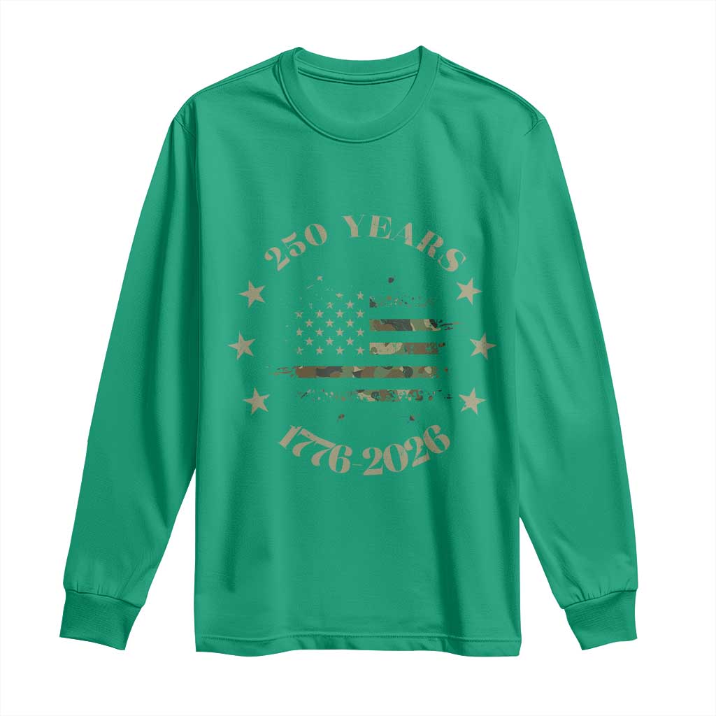 250 Years Anniversary Long Sleeve Shirt Camo American Flag Independence Day