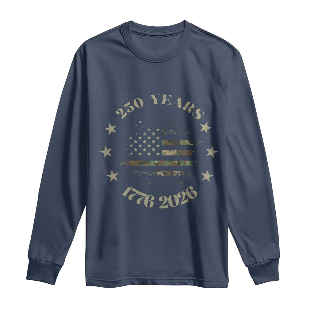 250 Years Anniversary Long Sleeve Shirt Camo American Flag Independence Day