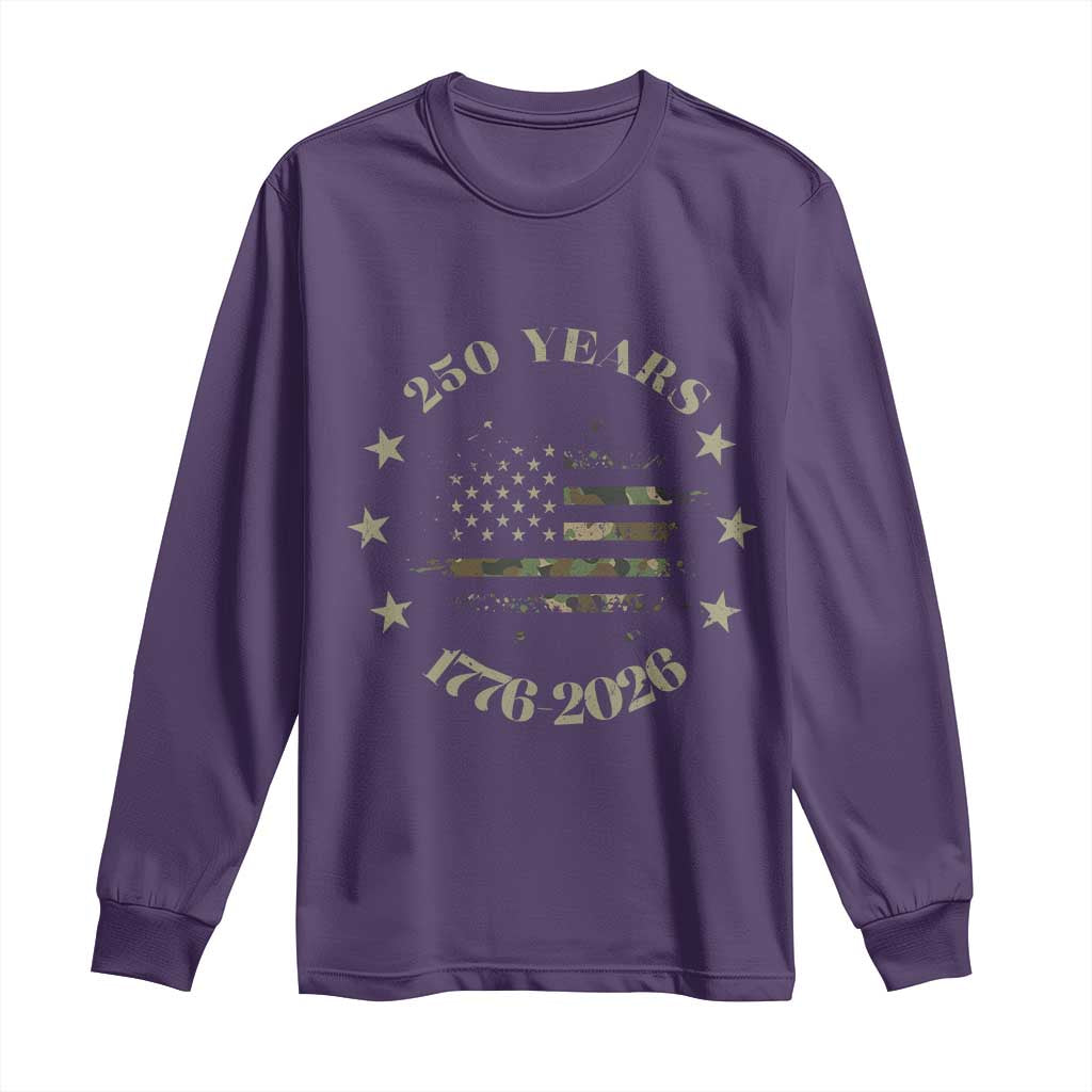 250 Years Anniversary Long Sleeve Shirt Camo American Flag Independence Day