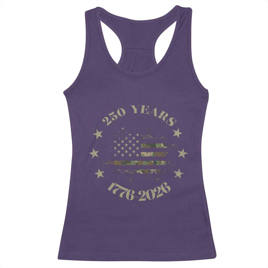 250 Years Anniversary Racerback Tank Top Camo American Flag Independence Day