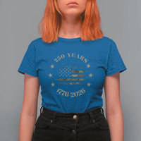 250 Years Anniversary T Shirt For Women Camo American Flag Independence Day
