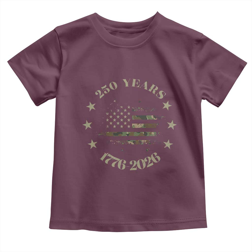 250 Years Anniversary Toddler T Shirt Camo American Flag Independence Day