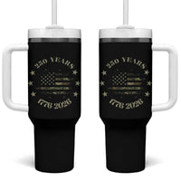 250 Years Anniversary Tumbler With Handle Camo American Flag Independence Day