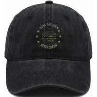250 Years Anniversary Washed Cotton Baseball Cap Camo American Flag Independence Day