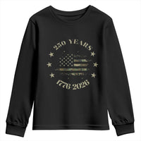 250 Years Anniversary Youth Sweatshirt Camo American Flag Independence Day