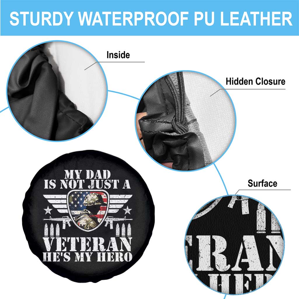Military Family Veteran Support Spare Tire Cover My Papa US Veteran My Hero
