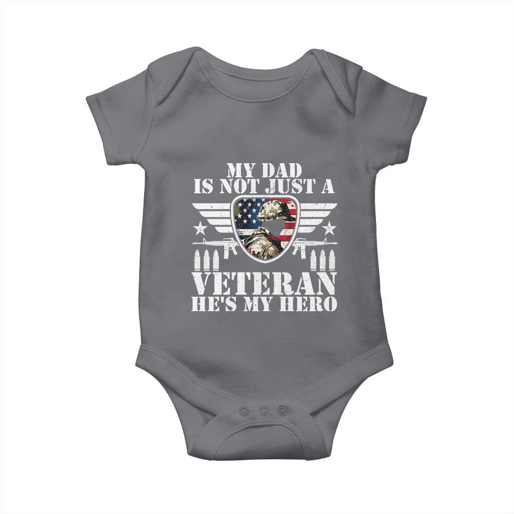 Military Family Veteran Support Baby Onesie My Papa US Veteran My Hero