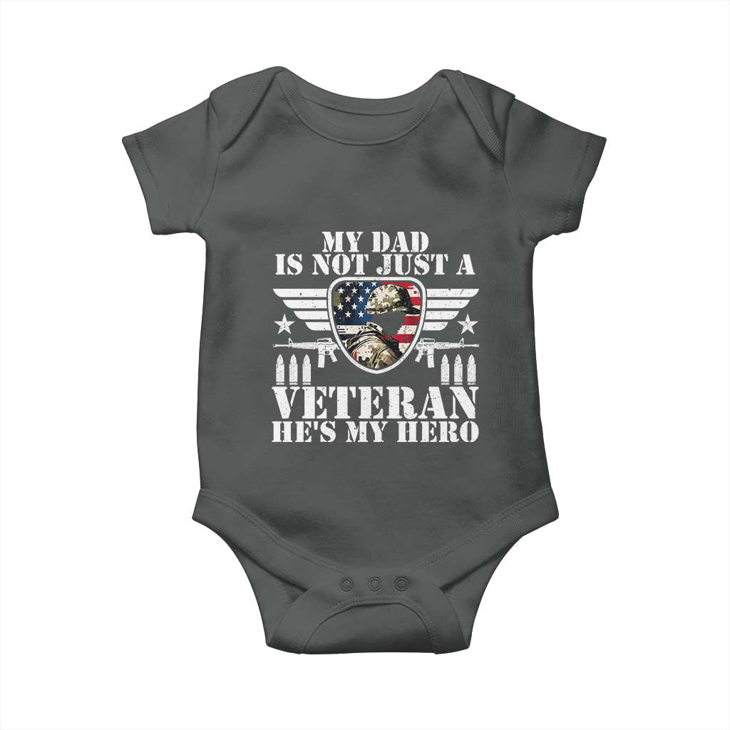 Military Family Veteran Support Baby Onesie My Papa US Veteran My Hero