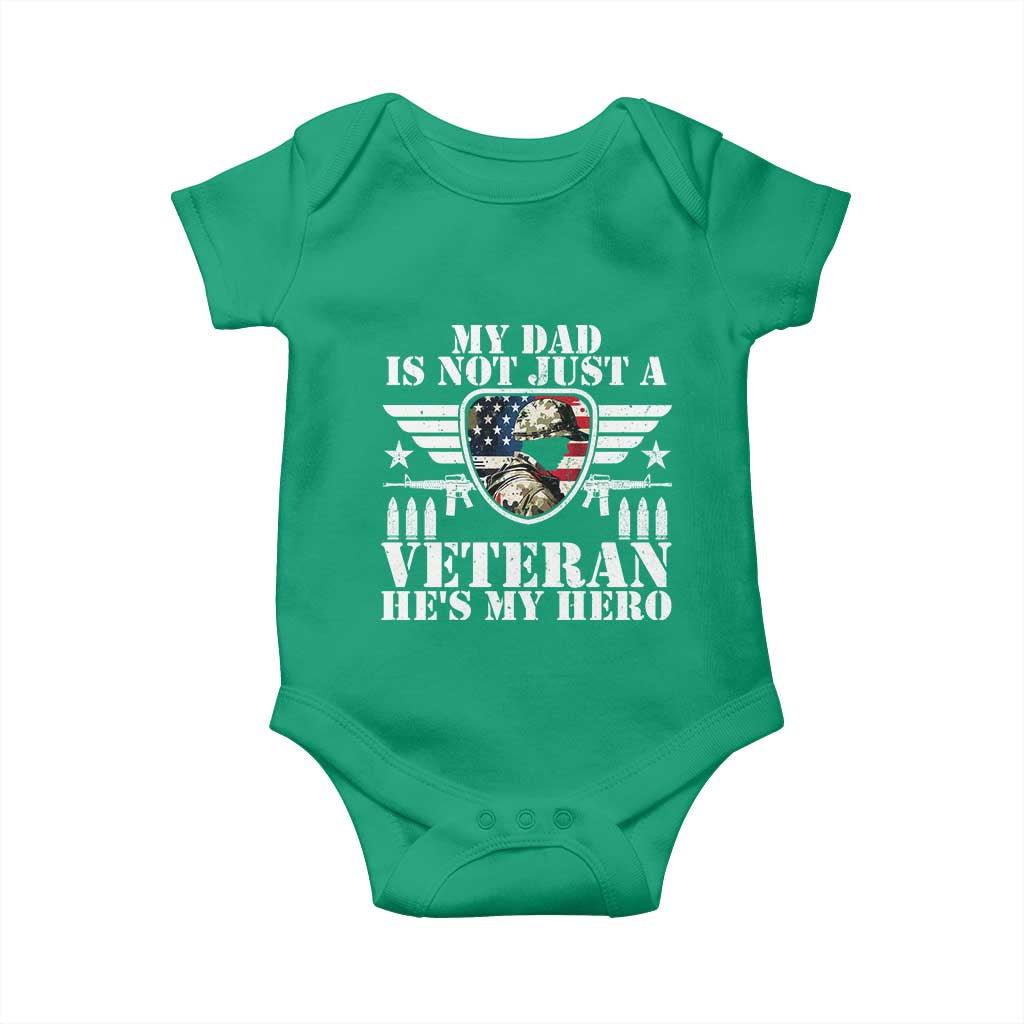 Military Family Veteran Support Baby Onesie My Papa US Veteran My Hero