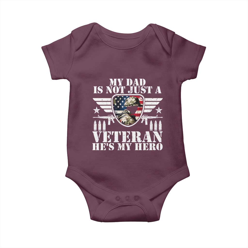 Military Family Veteran Support Baby Onesie My Papa US Veteran My Hero