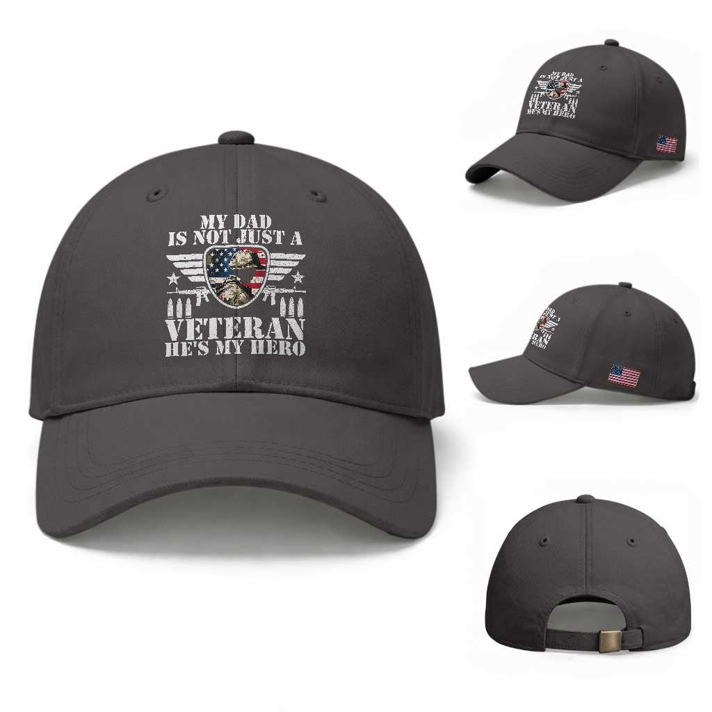 Military Family Veteran Support Baseball Cap My Papa US Veteran My Hero
