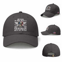 Military Family Veteran Support Baseball Cap My Papa US Veteran My Hero