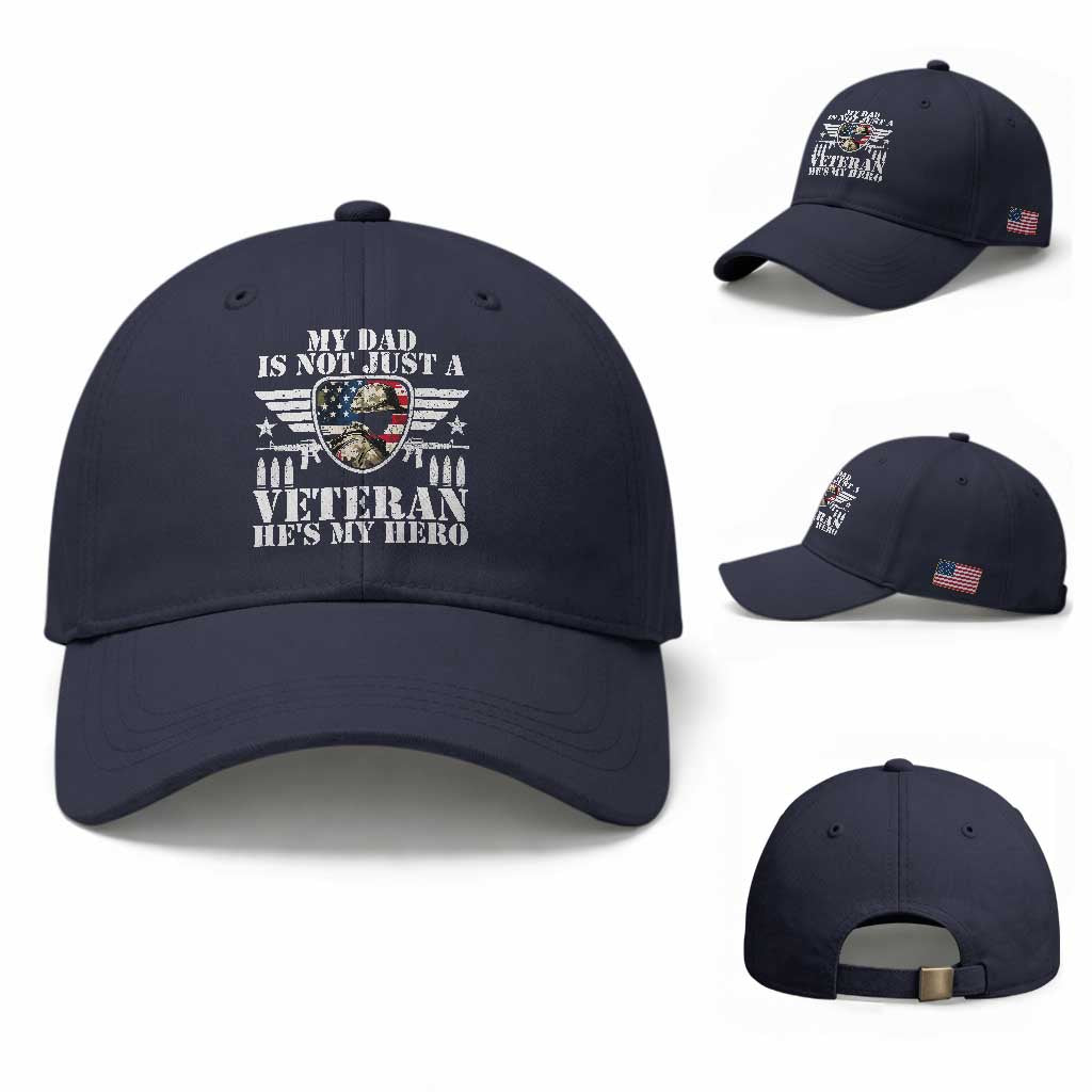 Military Family Veteran Support Baseball Cap My Papa US Veteran My Hero