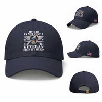 Military Family Veteran Support Baseball Cap My Papa US Veteran My Hero