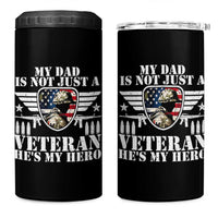 Military Family Veteran Support 4 in 1 Can Cooler Tumbler My Papa US Veteran My Hero